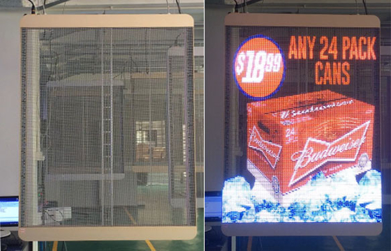 Full Color Slim Thin Transparent LED Display Curtain LED Video Screen