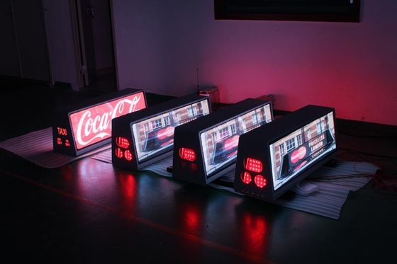 Pressional Car Roof taxi advertising screens signs Low power consumption