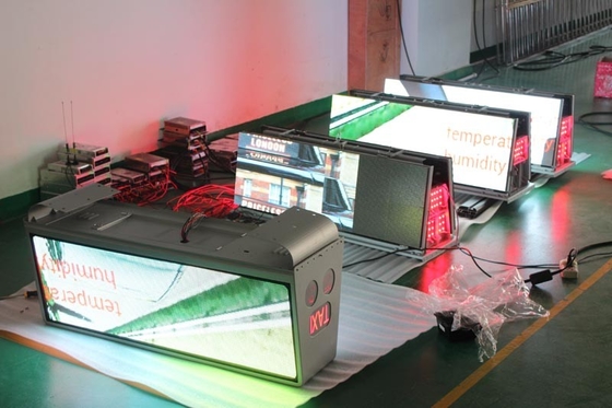 Pressional Car Roof taxi advertising screens signs Low power consumption
