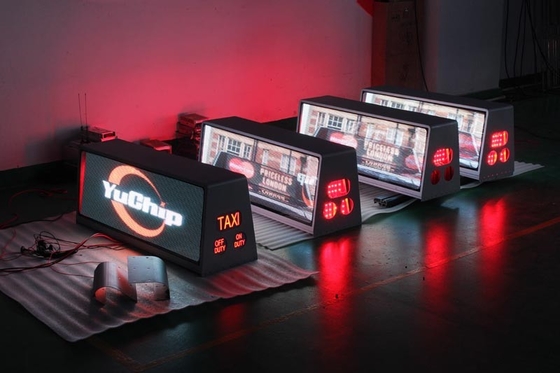 Pressional Car Roof taxi advertising screens signs Low power consumption